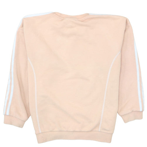 Adidas Women Beige Crew Neck Pullover Sweatshirt Size 10