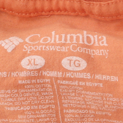 Columbia Men's Orange XL Graphic Fish Print Cotton T-Shirt