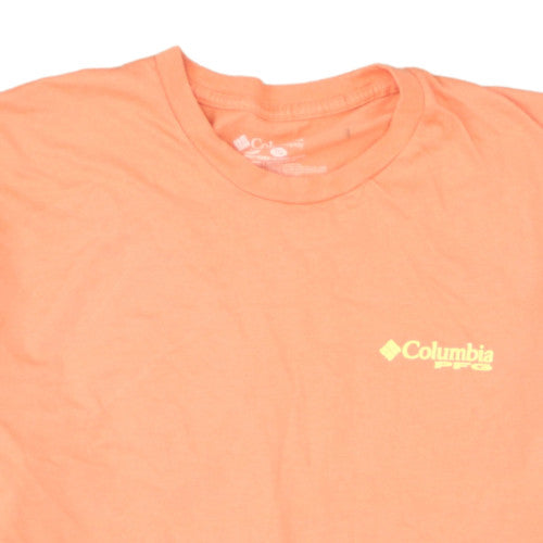 Columbia Men's Orange XL Graphic Fish Print Cotton T-Shirt