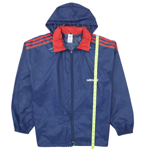 Adidas Men's Blue Retro Hooded Windbreaker Jacket Size S 38in