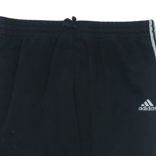 Adidas Men Black XL Jogger Sweatpants with Side Stripes
