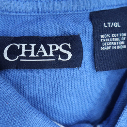Chaps Men's Blue Striped Cotton Polo Shirt LT Big & Tall