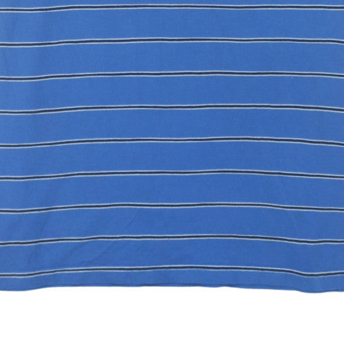 Chaps Men's Blue Striped Cotton Polo Shirt LT Big & Tall