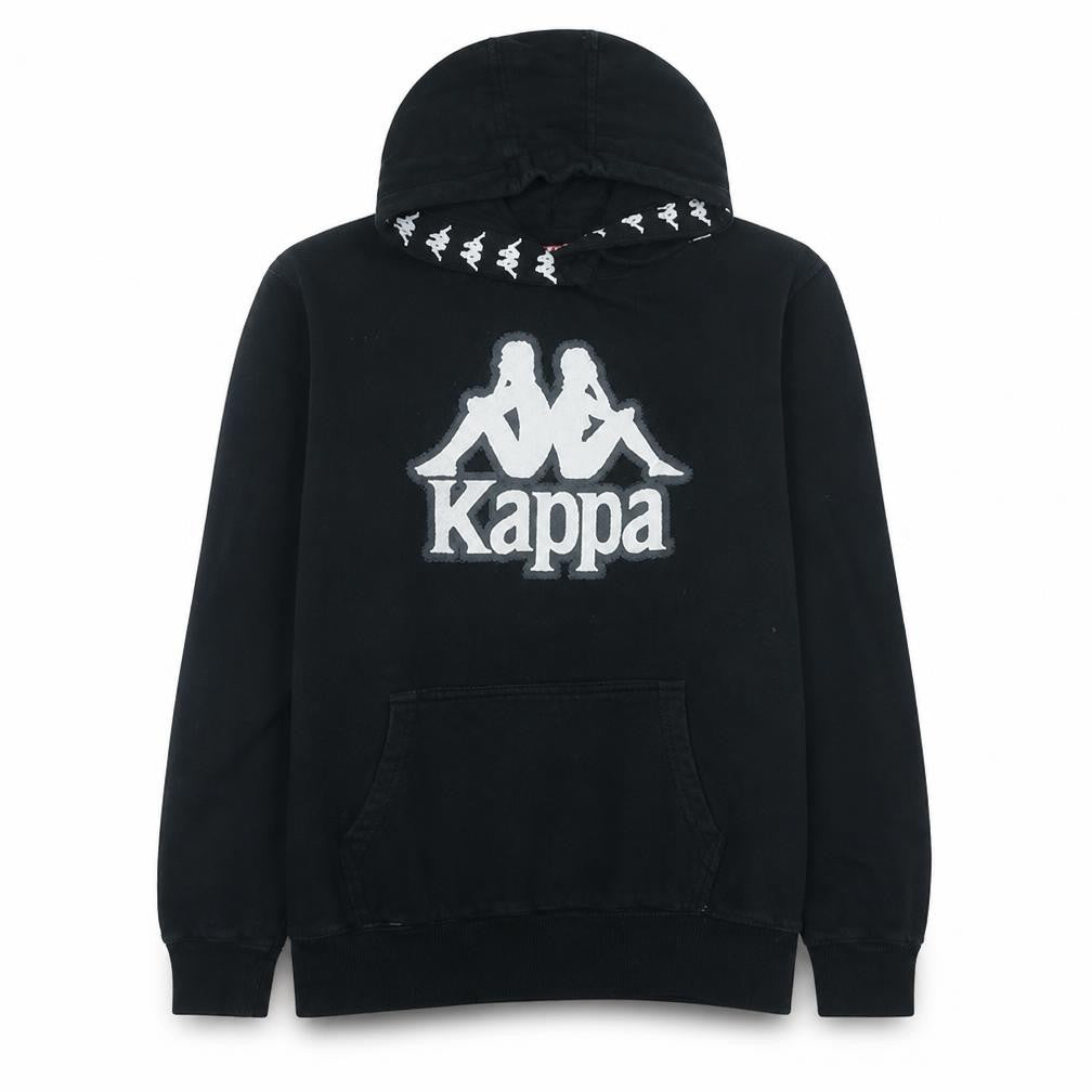 Kappa Men’s Black XL Pullover Hoodie with Logo Print