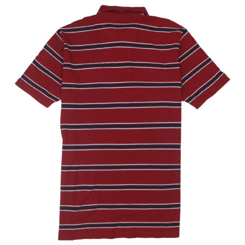 Chaps Men's Red Striped Cotton Polo Shirt XL Short Sleeve Classic Fit
