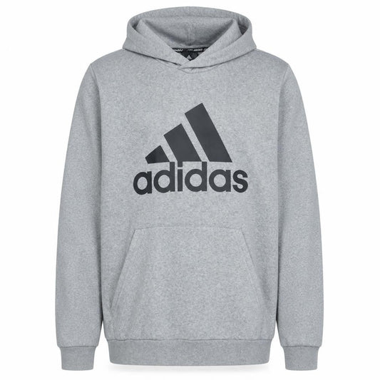 Adidas Men’s Grey XL Pullover Hoodie with Logo Print