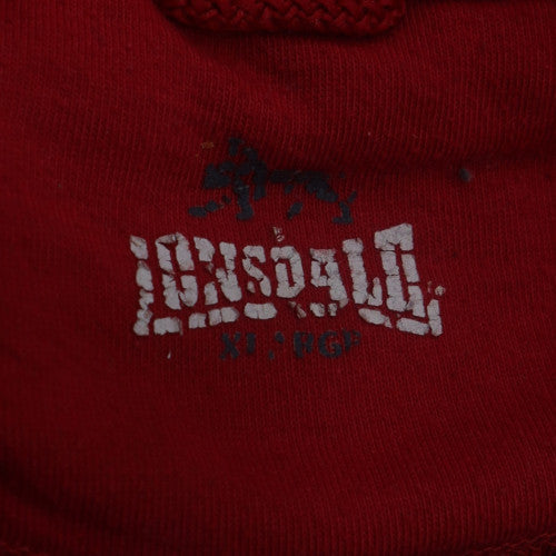 Lonsdale Men’s Black XL Pullover Hoodie with Logo Embroidery