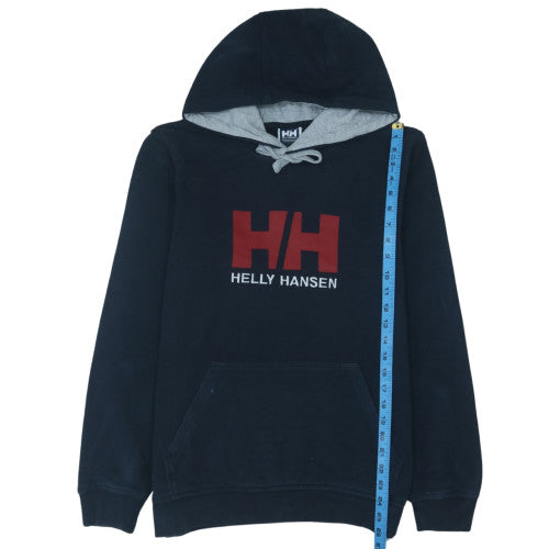 Helly Hansen Men's Blue Pullover Hoodie L Logo Graphic Cotton