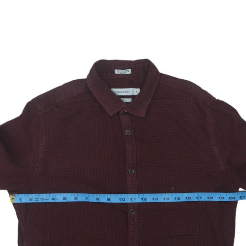 Calvin Klein Men's Brown Slim Fit Cotton Corduroy Shirt M