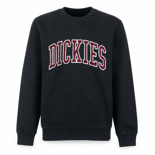 Dickies Men's Black Small Crew Neck Logo Sweatshirt