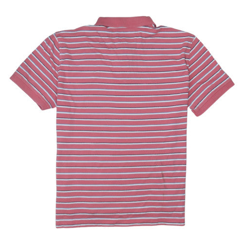Tommy Hilfiger Men's Pink Striped Polo Shirt XL Cotton Casual