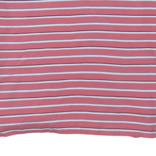 Tommy Hilfiger Men's Pink Striped Polo Shirt XL Cotton Casual