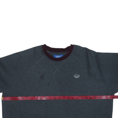 adidas Men's Grey XL Pullover Sweatshirt Crew Neck Logo Fleece