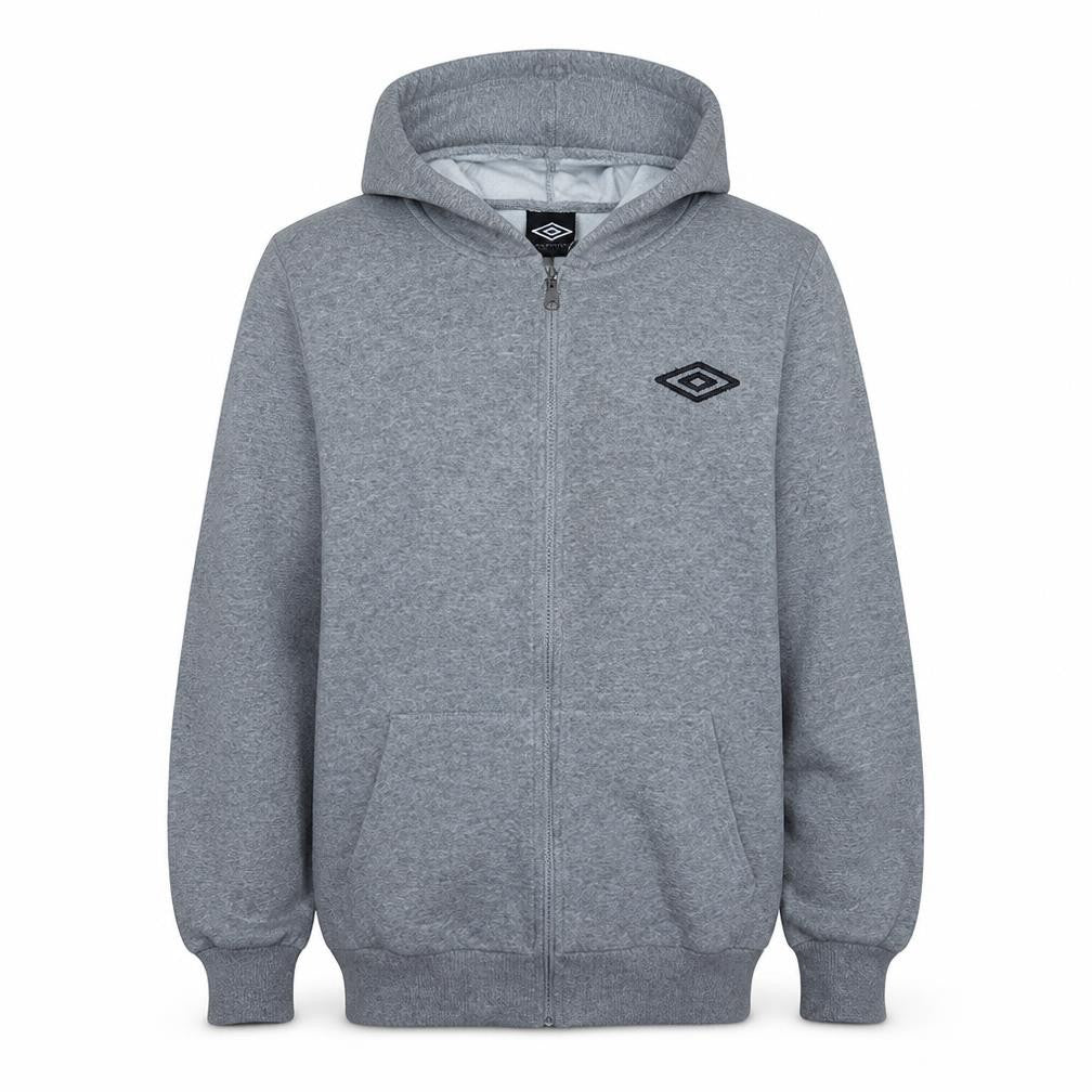 Umbro Men’s Grey Full Zip Hoodie XL Sports Fleece Sweatshirt