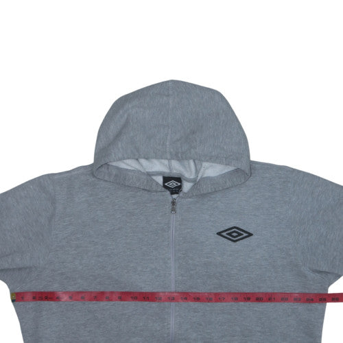 Umbro Men’s Grey Full Zip Hoodie XL Sports Fleece Sweatshirt