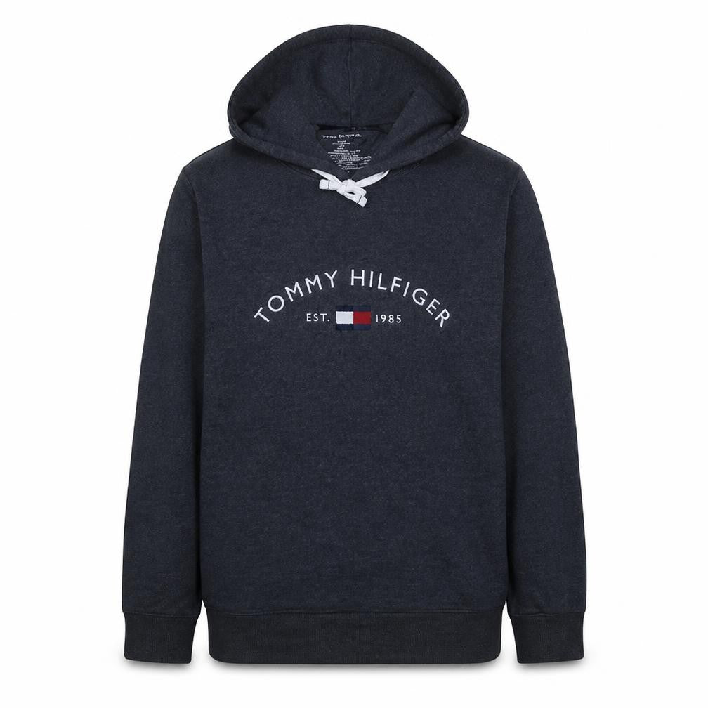 Tommy Hilfiger Men's Grey Pullover Hoodie L Classic Logo Fleece