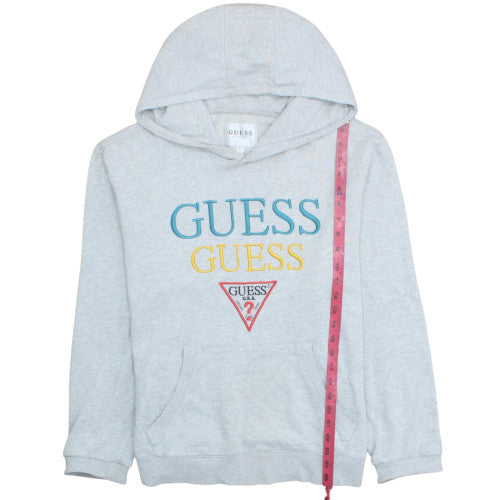 Guess Women's Grey Pullover Hoodie Logo Print Size L
