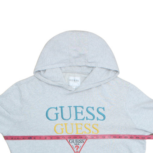 Guess Women's Grey Pullover Hoodie Logo Print Size L