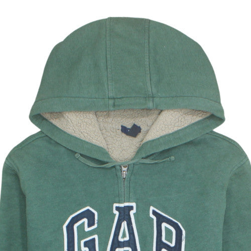 GAP Mens Green Full Zip Fleece Lined Hoodie Size L