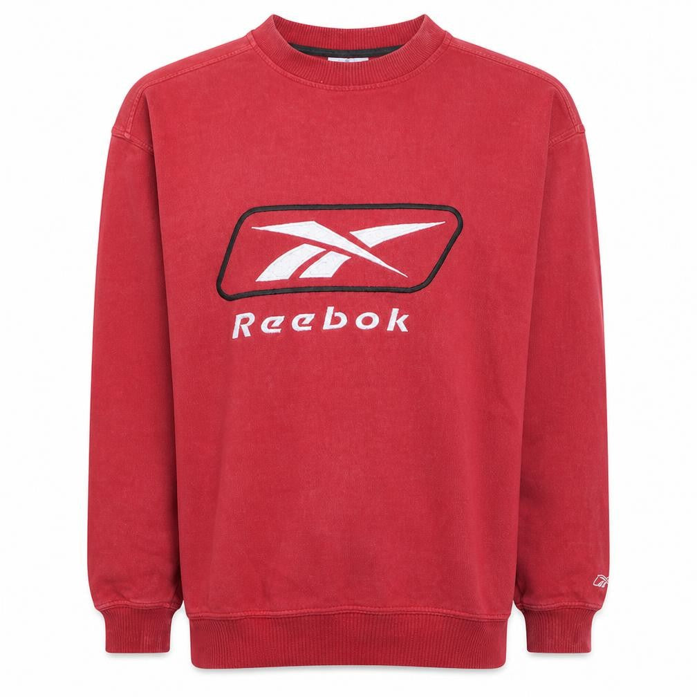 Reebok Men’s Red Small Pullover Crew Neck Fleece Sweatshirt