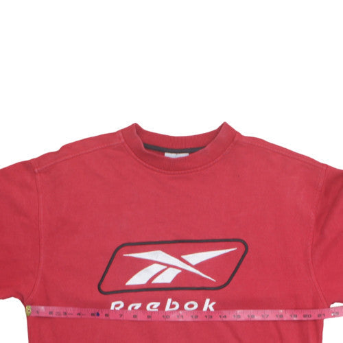 Reebok Men’s Red Small Pullover Crew Neck Fleece Sweatshirt