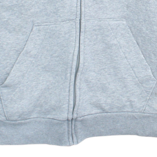 Adidas Women Grey Full Zip Hoodie L Hooded Sweatshirt Casual