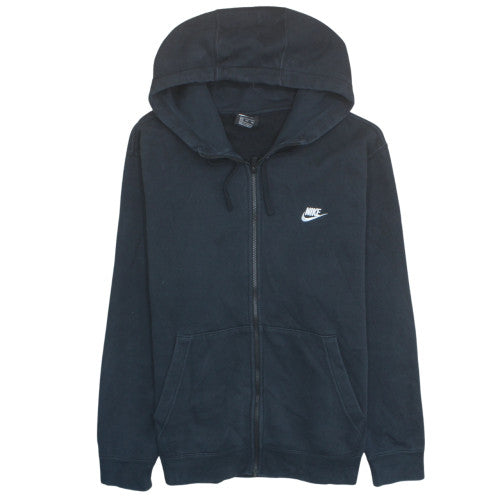 Nike Men's Black 2XL Full Zip Hoodie with Logo and Pockets