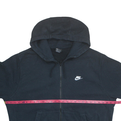 Nike Men's Black 2XL Full Zip Hoodie with Logo and Pockets