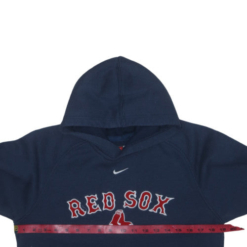 Nike Red Sox Navy Hoodie L Women Pullover Fleece Cotton Blend