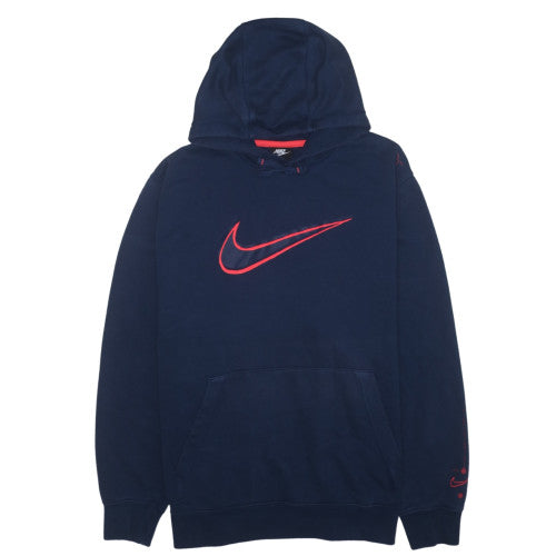 Nike Men's Blue 2XL Pullover Hoodie with Red Logo