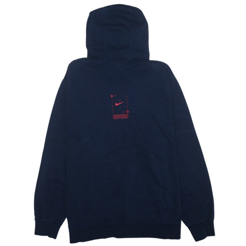Nike Men's Blue 2XL Pullover Hoodie with Red Logo