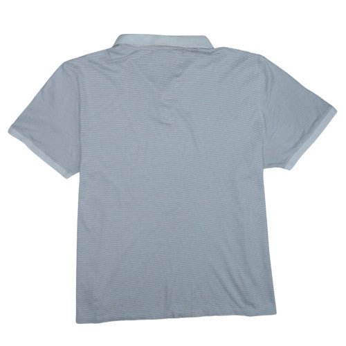 Calvin Klein Men's Light Blue Striped Cotton Polo Shirt XXL