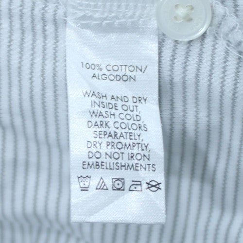 Calvin Klein Men's Light Blue Striped Cotton Polo Shirt XXL