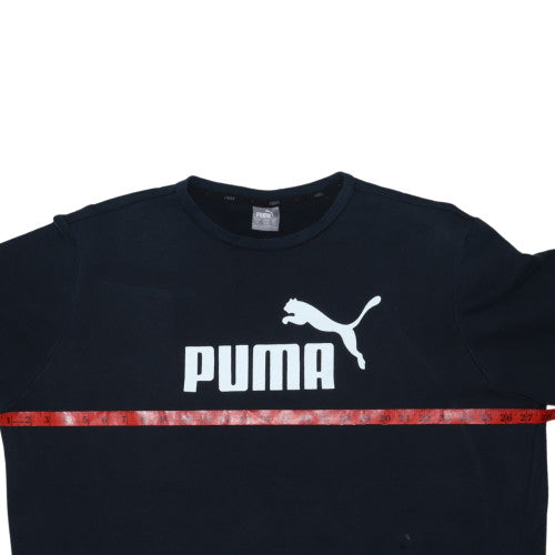 Puma Mens Black 2XL Crew Neck Graphic Logo Pullover Sweatshirt