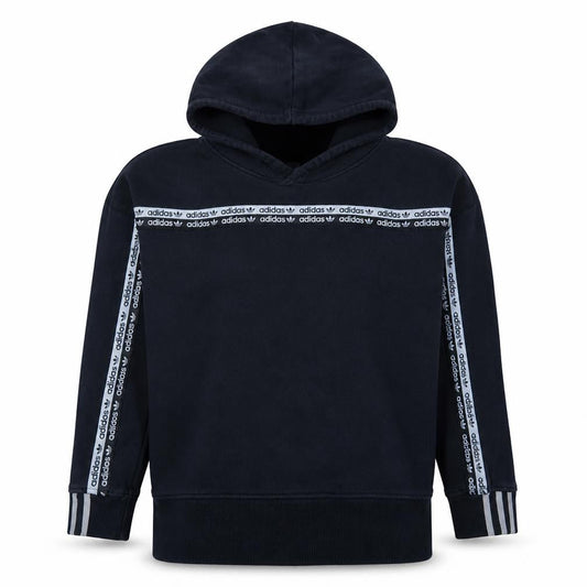 Adidas Womens Black 14 Pullover Hoodie Cotton Blend Logo Detail
