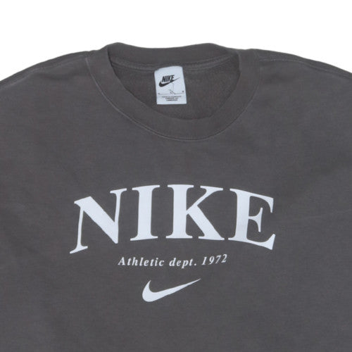 Nike Womens Grey Crew Neck Pullover Sweatshirt M Cotton Blend