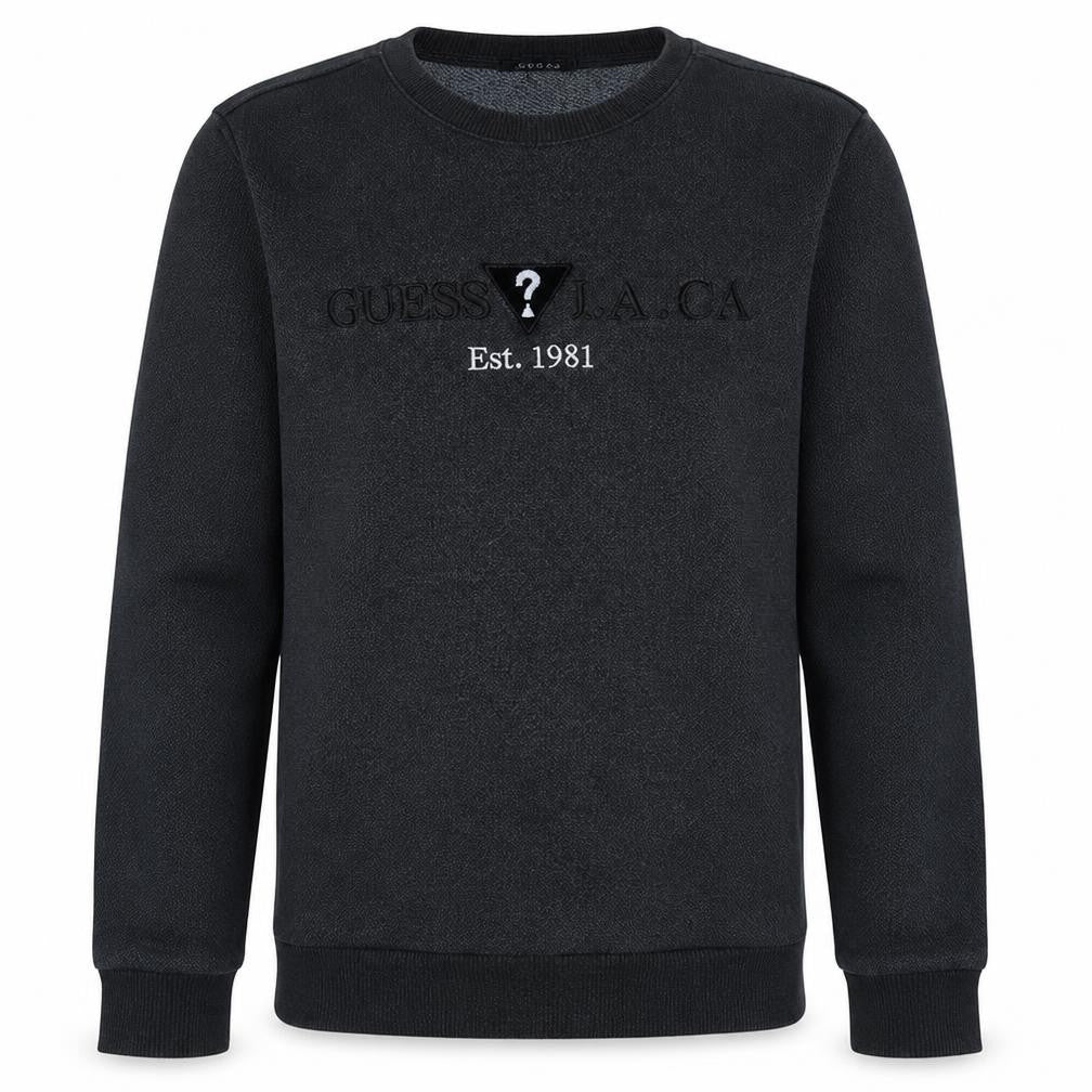 Guess Mens Grey Crew Neck Embroidered Logo Sweatshirt Size L