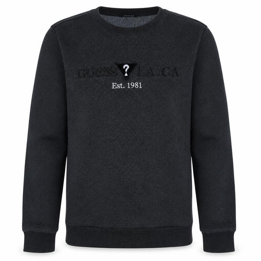 Guess Mens Grey Crew Neck Embroidered Logo Sweatshirt Size L