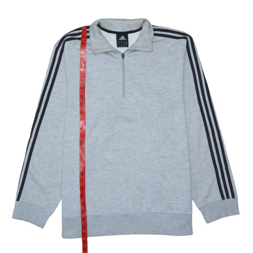 adidas Men's Grey 1/2 Zip Sweatshirt Medium Regular Fit