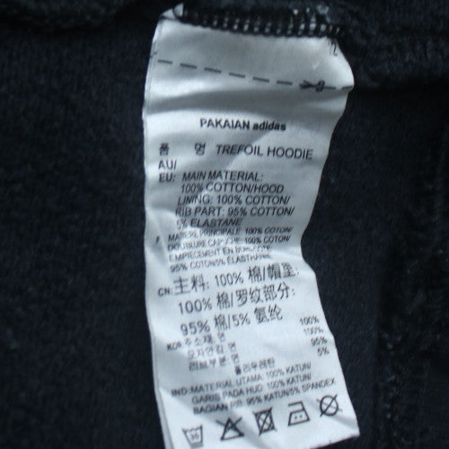 Adidas Women's Black Trefoil Pullover Hoodie Size 8 Cotton Blend