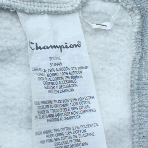 Champion Teens Grey Pullover Hoodie 2XL Logo Embroidered Cotton Blend