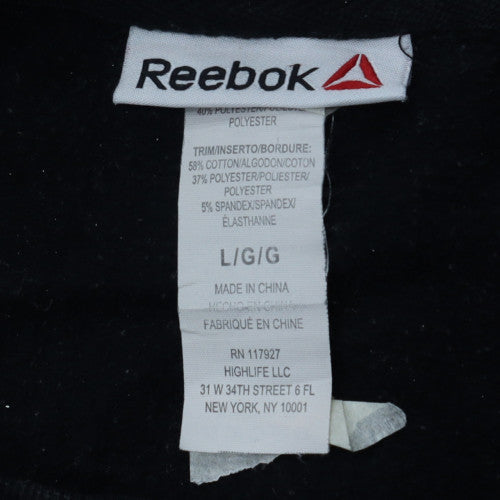 Reebok Men’s Black Pullover Hoodie L Regular Fit Fleece Sportswear