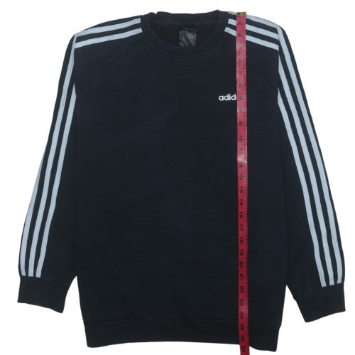 Adidas Men Black Crew Neck Long Sleeve Pullover Sweatshirt M