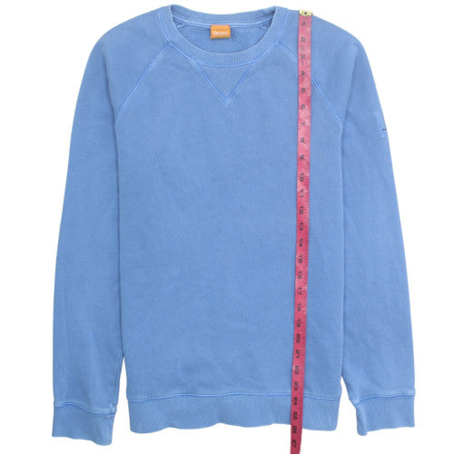 Hugo Boss Men's Blue Crew Neck Cotton Sweatshirt Size M
