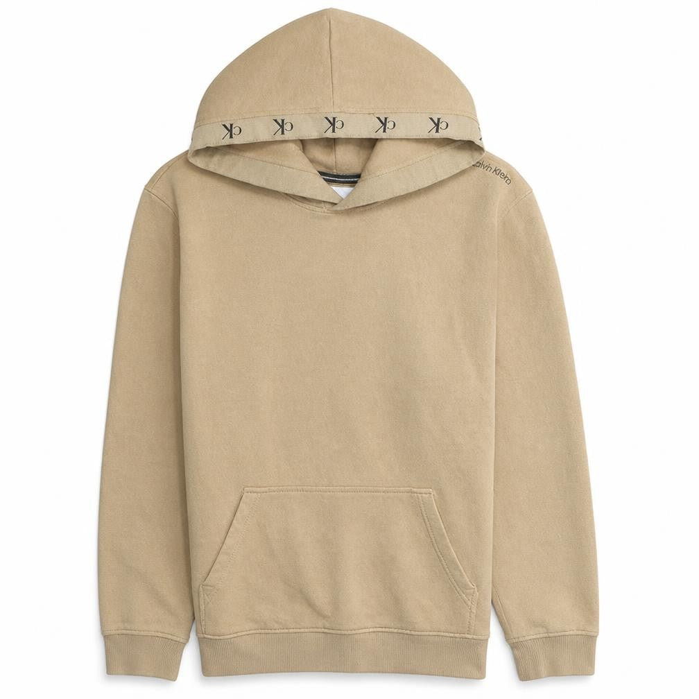 Calvin Klein Jeans Men's Beige Pullover Hoodie M Fleece Lined