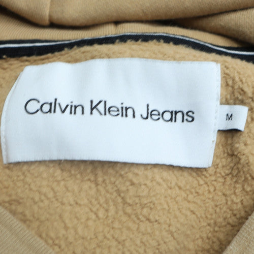 Calvin Klein Jeans Men's Beige Pullover Hoodie M Fleece Lined