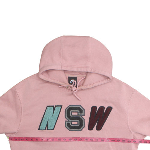 Nike Women Pink NSW Pullover Hoodie M Cotton Blend Casual
