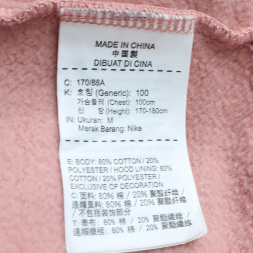 Nike Women Pink NSW Pullover Hoodie M Cotton Blend Casual