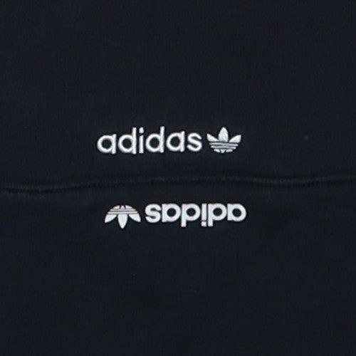 Adidas Women Black Pullover Hoodie L Cotton Blend Hooded Sweatshirt