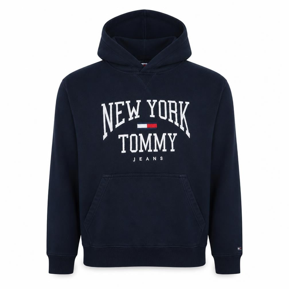 Tommy Jeans Men's Blue XL Pullover Hoodie Embroidered Logo